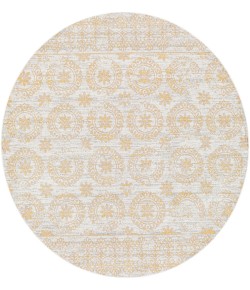 Livabliss Lavadora LVR2327 Mustard Gray Area Rug 6 ft. 7 in. Round