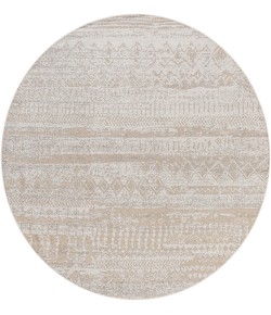 Livabliss Lavadora LVR2331 Light Gray Light Beige Area Rug 6 ft. 7 in. Round