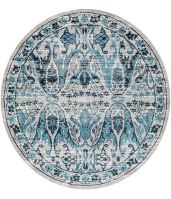 Livabliss Lavadora LVR2333 Ink Blue Blue Area Rug 6 ft. 7 in. Round