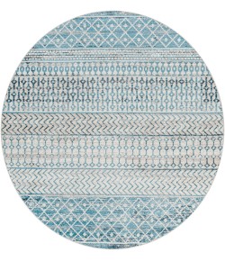 Livabliss Lavadora LVR2334 Ink Blue Black Area Rug 6 ft. 7 in. Round