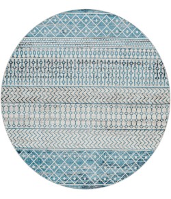 Livabliss Lavadora LVR2335 Ink Blue Black Area Rug 6 ft. 7 in. Round