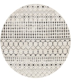 Livabliss Lavadora LVR2336 Black Gray Area Rug 6 ft. 7 in. Round