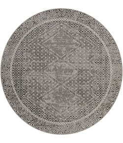 Livabliss Lavadora LVR2342 Black Gray Area Rug 6 ft. 7 in. Round