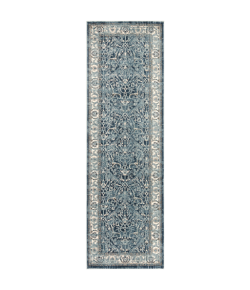 Livabliss Mesopotamia MEP2306 Navy Medium Gray Area Rug 2 ft. 6 in. X 7 ft. 10 in. Runner