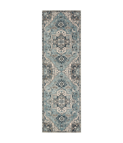 Livabliss Mesopotamia MEP2311 Medium Gray Teal Area Rug 2 ft. 6 in. X 7 ft. 10 in. Runner