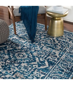 Livabliss Monte Carlo MNC2302 Sky Blue Light Gray Area Rug 5 ft. 3 in. Round