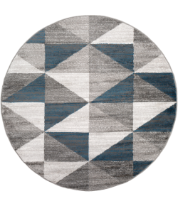 Livabliss Monte Carlo MNC2307 Light Gray White Area Rug 5 ft. 3 in. Round