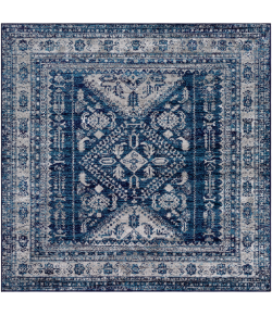 Livabliss Monte Carlo MNC2315 Navy Light Gray Area Rug 6 ft. 7 in. Square
