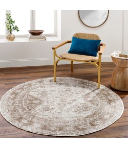 Livabliss Monte Carlo MNC2341 Cream Light Brown Area Rug 5 ft. 3 in. Round Round