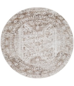 Livabliss Monte Carlo MNC2342 Cream Light Brown Area Rug 5 ft. 3 in. Round Round