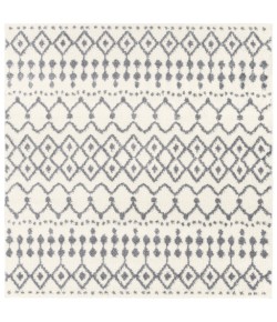 Livabliss Maroc Shag MRS2310 Medium Gray White Area Rug 6 ft. 7 in. Square