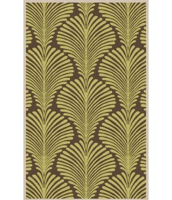 Surya Nantes NAN8004 Lime Dark Brown Area Rug 5 ft. X 8 ft. Rectangle