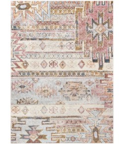 Livabliss New Mexico NWM2311 Light Gray Burnt Orange Area Rug 5 ft. 3 in. X 7 ft. 3 in. Rectangle