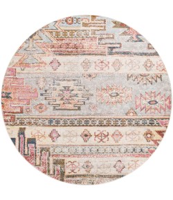 Livabliss New Mexico NWM2311 Light Gray Burnt Orange Area Rug 7 ft. 10 in. Round