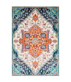 Livabliss Paramount PAR1108 Bright Orange Dark Blue Area Rug 8 ft. 10 in. X 12 ft. 10 in. Rectangle