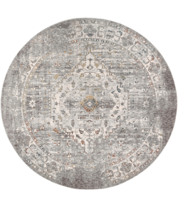 Livabliss Presidential PDT2311 Medium Gray Charcoal Area Rug 7 ft. 10 in. Round