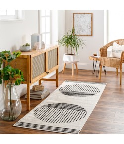 Livabliss Pisa PSS2315 Black Off-White Area Rug 2 ft. 7 in. X 7 ft. 3 in. Runner