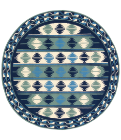 Surya Rain RAI1274 Navy Sky Blue Area Rug 8 ft. Round