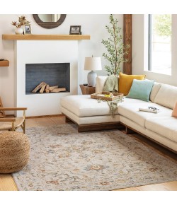 Livabliss Reina REN2303 Light Gray Medium Gray Area Rug 6 ft. 7 in. Round