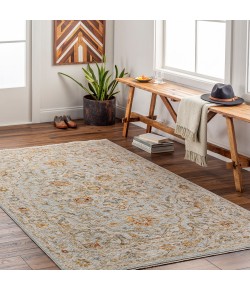 Livabliss Reina REN2304 Light Gray Cream Area Rug 6 ft. 7 in. X 9 ft. 6 in. Rectangle