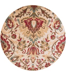 Livabliss Riley RLY5017 Dark Red Camel Area Rug 7 ft. 10 in. Round