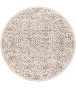 Livabliss Roma ROM2300 White Medium Gray Area Rug 6 ft. 7 in. Round
