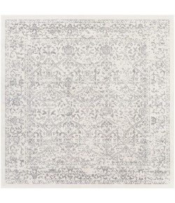 Livabliss Roma ROM2300 White Medium Gray Area Rug 6 ft. 7 in. Square
