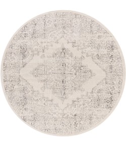 Livabliss Roma ROM2322 White Light Gray Area Rug 6 ft. 7 in. Round