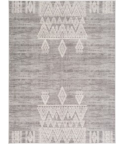 Livabliss Roma ROM2324 Medium Gray White Area Rug 6 ft. 7 in. X 9 ft. Rectangle