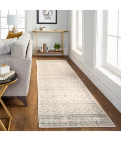 Livabliss Roma ROM2338 White Charcoal Area Rug 2 ft. 7 in. X 10 ft. Runner