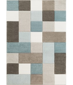 Livabliss Santa Monica SAC2300 Aqua Dark Brown Area Rug 2 ft. 7 in. X 7 ft. 7 in. Runner