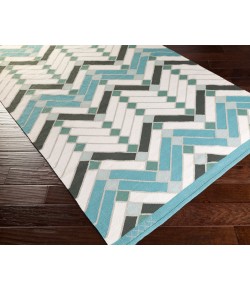Surya Savannah SNH8000 Aqua Light Gray Area Rug 4 ft. X 6 ft. Rectangle