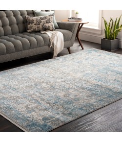 Surya Solar SOR2314 Medium Gray Aqua Area Rug 3 ft. X 9 ft. 10 in. Runner