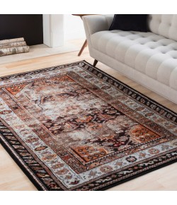 Livabliss Serapi SRP1018 Bright Orange Black Area Rug 9 ft. 2 in. X 12 ft. 6 in. Rectangle