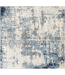 Livabliss Sunderland SUN2300 Navy Aqua Area Rug 6 ft. 7 in. Square