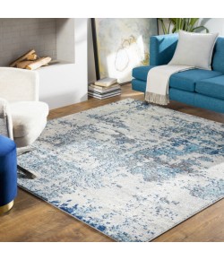 Livabliss Sunderland SUN2300 Navy Aqua Area Rug 5 ft. 3 in. Round