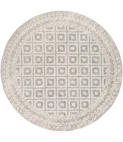 Livabliss Sunderland SUN2301 Light Gray White Area Rug 7 ft. 10 in. Round