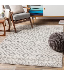Livabliss Sunderland SUN2301 Light Gray White Area Rug 5 ft. 3 in. Round