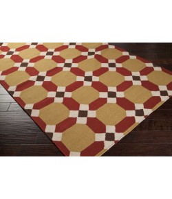 Surya Archive ACH1715 Tan Dark Red Area Rug 5 ft. X 8 ft. Rectangle