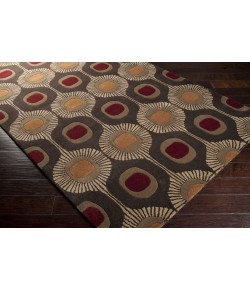Livabliss Forum FM7170 Dark Brown Camel Area Rug 9 ft. 9 in. Round