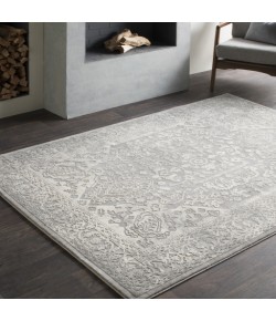 Livabliss Tibetan TBT2300 Charcoal Ivory Area Rug 5 ft. 3 in. Round