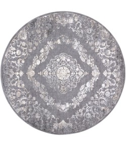 Livabliss Tibetan TBT2301 Medium Gray Charcoal Area Rug 7 ft. 10 in. Round