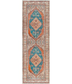 Livabliss Tahmis THI2704 Burnt Orange Blue Area Rug 2 ft. 7 in. X 7 ft. 10 in. Runner