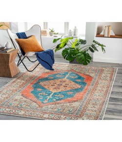 Livabliss Tahmis THI2704 Burnt Orange Blue Area Rug 8 ft. 10 in. X 12 ft. Rectangle