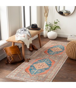Livabliss Tahmis THI2704 Burnt Orange Blue Area Rug 2 ft. 7 in. X 7 ft. 10 in. Runner