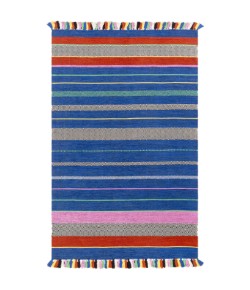 Surya Trenza TRZ3004 Bright Blue Black Area Rug 8 ft. X 10 ft. Rectangle