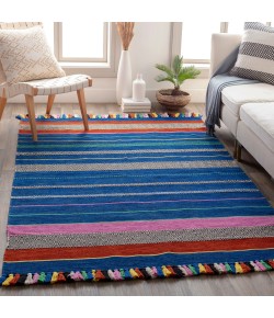 Surya Trenza TRZ3004 Bright Blue Black Area Rug 8 ft. X 10 ft. Rectangle