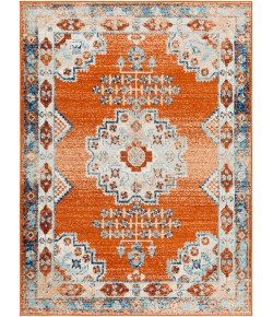 Livabliss Tevazu TVZ2332 Rust Light Grey Area Rug 6 ft. 7 in. X 9 ft. Rectangle