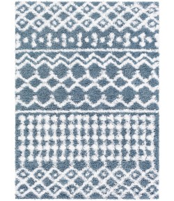 Livabliss Urban Shag USG2311 Denim White Area Rug 2 ft. X 2 ft. 11 in. Rectangle