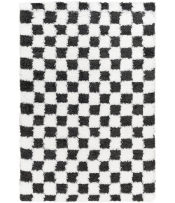 Livabliss Urban Shag USG2330 White Black Area Rug 5 ft. 3 in. X 7 ft. 3 in. Rectangle